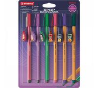 STABILO point 88 + Pen 68 KPop Demon Hunters | Fineliner + Premium Fibre-Tip Pen - Blister of 6 - with Assorted Characters Designs