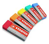 STABILO Legend Plastic Eraser Pack of 5 Blue, Green, Orange, Red, Yellow