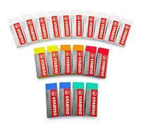 STABILO Legend Plastic Eraser - Two of Each Colour + 10 White - Set of 20