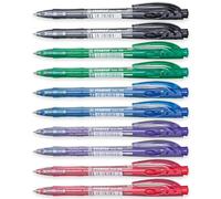 STABILO liner - Retractable Ballpoint Pen - Fine 0.7mm Nib Pens - Pack of 10 (Mixed)