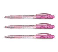 STABILO liner - Retractable Ballpoint Pen - Fine 0.7mm Nib Pens - Pack of 3 (Pink)