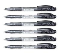 STABILO liner - Retractable Ballpoint Pen - Fine 0.7mm Nib Pens - Pack of 6 (Black)