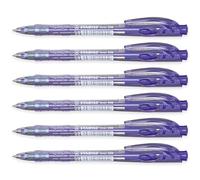 STABILO liner - Retractable Ballpoint Pen - Fine 0.7mm Nib Pens - Pack of 6 (Violet)