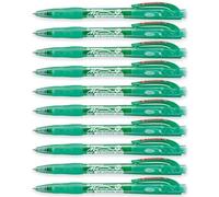 STABILO marathon - Retractable Ballpoint Pen - Fine 0.7mm Nib Pens - Pack of 10 (Green)