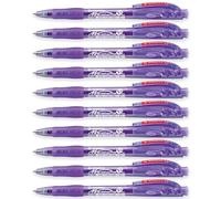 STABILO marathon - Retractable Ballpoint Pen - Fine 0.7mm Nib Pens - Pack of 10 (Violet)