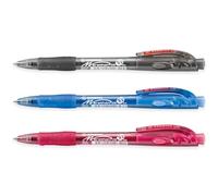 STABILO marathon - Retractable Ballpoint Pen - Fine 0.7mm Nib Pens - Pack of 3 (Black, Blue, Red)
