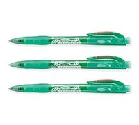 STABILO marathon - Retractable Ballpoint Pen - Fine 0.7mm Nib Pens - Pack of 3 (Green)