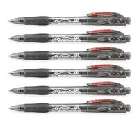 STABILO marathon - Retractable Ballpoint Pen - Fine 0.7mm Nib Pens - Pack of 6 (Black)