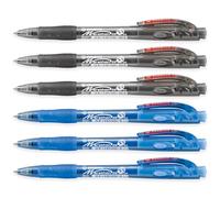 STABILO marathon - Retractable Ballpoint Pen - Fine 0.7mm Nib Pens - Pack of 6 (Black, Blue)