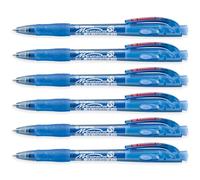 STABILO marathon - Retractable Ballpoint Pen - Fine 0.7mm Nib Pens - Pack of 6 (Blue)