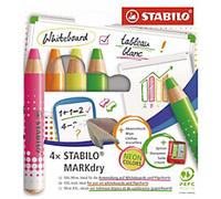 STABILO MARKdry 648/4-01 Non-permanent Marker Assorted Extra Broad Conical Pack of 4