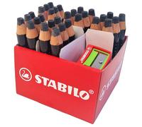 Whiteboard and Flipchart Markers - STABILO MARKdry - Classpack of 30 - Black with 2 x Sharpeners