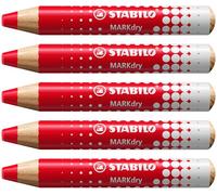 STABILO MARKdry - Whiteboard and Flipchart Marker - Pack of 5 - Red