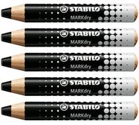 Stabilo Markdry Whiteboard Pencils Black (Pack of 5) 648/46