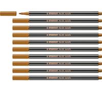 Metallic Premium Felt Tip Pen - STABILO Pen 68 metallic - Pack of 10 - copper