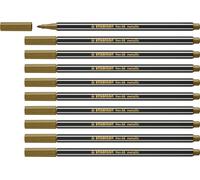 STABILO Metallic Premium Felt Tip Pen Pen 68 metallic - Pack of 10 - gold
