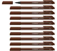 STABILO Nylon Tip Writing Pen pointMax - Pack of 10 - brown