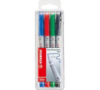STABILO OHP Pen OHP Pen Soluble - Fine - Wallet of 4 - Assorted Colours