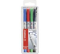STABILO Medium Non Permanent Marker - Wallet 4 assorted colours