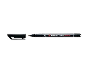 Stabilo OHP Pens Black Fine Universal 0.7 mm Permanent Ink Metal Plastic 10 Pack