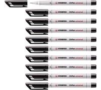 Overhead Pen - STABILO OHPen universal - Water Soluble Superfine - Pack of 10 - black