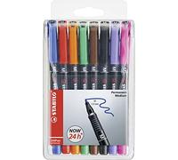 STABILO OHPen universal - Pen for Overhead Projection - Permanent Medium (M) - Pack of 8 - Assorted Colours