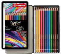 STABILO Original - Thin Lead Colouring Pencil - ARTY+ - Tin of 12 - Assorted Colours