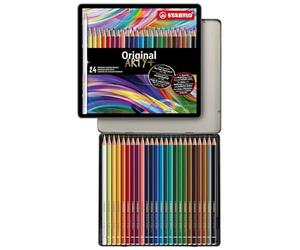 STABILO Original - Thin Lead Colouring Pencil - ARTY+ | Tin of 24 - Assorted Colours