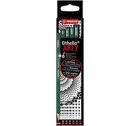 STABILO Othello - Graphite Pencil - ARTY - Pack of 6 - Assorted Grades - Degree 2B, B, HB, F, H, 2H