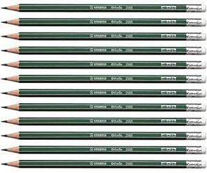 STABILO Othello - Graphite Pencil with Eraser | Pack of 12 - Degree HB