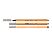 STABILO Pack of 3 Felt-Tip Pens with Fine Stitch 88 Pearl Greyaa