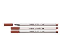 STABILO Pen 68 Brush Pens Pack of 3 Brown
