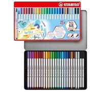 STABILO Premium Fibre-Tip Pen Pen 68 brush - Tin of 25-19 assorted colours