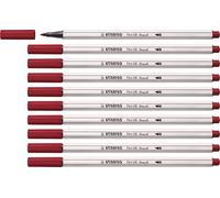 STABILO Pen 68 brush - Premium Fibre-Tip Pen with Brush Tip - Pack of 10 - Purple