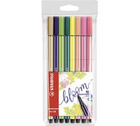 Stabilo Pen 68 Drawing Pen Medium Point 8 feutres Décor Fleur
