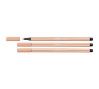 STABILO PEN 68 Drawing Pens Medium Bullet Tip 1 mm Pack of 3 Light Flesh