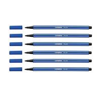STABILO PEN 68 Felt-Tip Drawing Pens Medium Tip 1 mm Ultramarine Blue Pack of 6aa