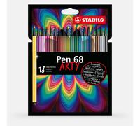STABILO Pen 68 - Premium Fibre-Tip Pen - ARTY - Pack of 18 - Assorted Colours