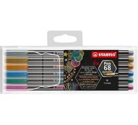 STABILO Pen 68 metallic - Premium Metallic Fibre-Tip Pen - Pack of 6 - Assorted