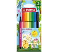 STABILO Pen 68 Mini Animal Vibes - Premium Fibre-Tip Pen - Pack of 8 - Assorted Colours
