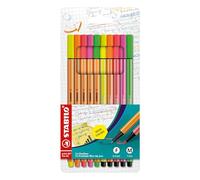 STABILO Pen 68 Neon and point 88 Neon mixed Wallet of 10