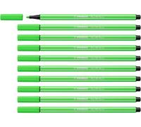 STABILO Premium Fibre-Tip Pen – Pen 68 – Pack of 10 – Neon Green