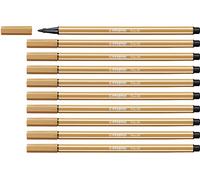 STABILO Pen 68 - Premium Fibre-Tip Pen - Pack of 10 - Dark Ochre