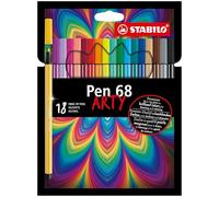 STABILO Pen 68 - Premium Fibre-Tip Pen - ARTY - Pack of 18 - Assorted Colours