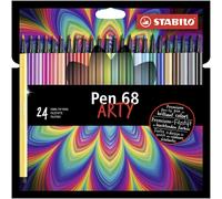 STABILO Pen 68 - Premium Fibre-Tip Pen - ARTY - Pack of 24 - Assorted Colours