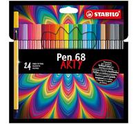 Premium Fibre-Tip Pen - STABILO Pen 68 - ARTY - Pack of 24 - Assorted Colours