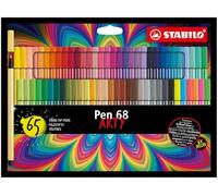 STABILO Pen 68 - Premium Fibre-Tip Pen - ARTY - Pack of 65 - Assorted Colours
