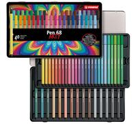 Stabilo Pen 68 Premium Fibre Tip Pens Tinned Art Products 40 shades