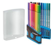 STABILO Pen 68 - Premium Fibre-Tip Pen | ColorParade in Anthracite/Light Blue - Pack of 20 - Assorted Colours