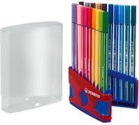 STABILO Pen 68 - Premium Fibre-Tip Pen - ColorParade in Red/Dark Blue - Deskset